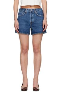 Agolde Синие длинные джинсовые шорты-паркер