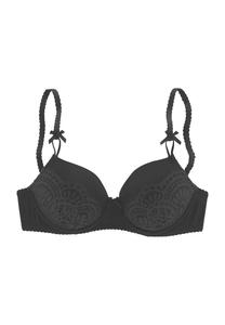 Женский бюстгальтер на косточках Aurora с цветочной вышивкой LASCANA, черный