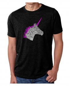 Мужская футболка premium word art - unicorn LA Pop Art, серый