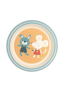 Детская тарелка с мышкой и зайцем "4 freunde" Sigikid, жёлтая