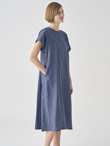 Льняное платье А-силуэта с короткими рукавами | FA175