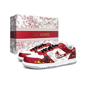 Nike Большой дракон и лошадь молодежные низкие кроссовки для скейтбординга мужские бело-красные