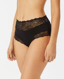 Высокие трусики с кружевными деталями Promise, черный
