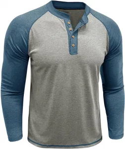 Футболка с длинным рукавом Color Block для мужчин Crew Neck