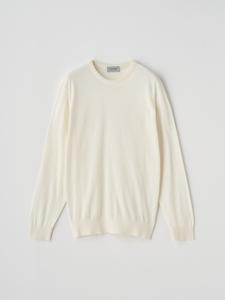 Хлопковый трикотажный пуловер с круглым вырезом и длинными рукавами | DAVID | 30G, современный крой