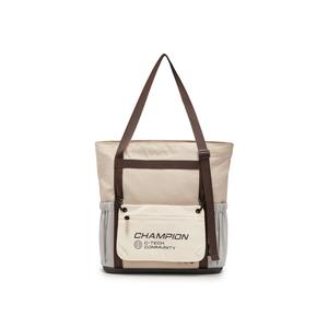 Champion Тканевая наплечная сумка унисекс светло-бежевая и молочно-белая/дымчато-серая и дымчато-серая и молочно-белая, Smoke Gray & Milk White