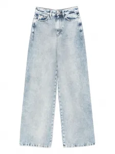Широкие джинсы с эффектом кислотной стирки Vivetta, синий