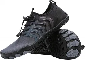 Грунтовая обувь босиком для женщин и мужчин, легкая, с нескользящей подошвой, с широкой колодкой для пальцев, быстро сохнущая, для пляжа, плавания и спортивных занятий Baxtayel, черный