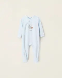 Детская велюровая пижама для мальчика с принтом Zippy, светло-голубой