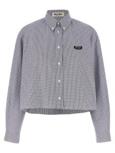 Рубашка в клетку MIU MIU, синий