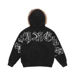Толстовка Supreme Faux Fur Zip Up Hooded Sweatshirt, Black