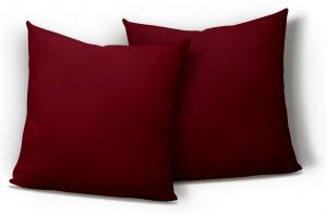 Комплект из 2 чехлов, декоративные чехлы на подушки, 40 х 40 см, однотонная микрофибра бордового цвета One-Home, красный
