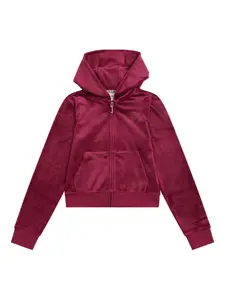 Толстовка с капюшоном на молнии Juicy Couture Kids, красный