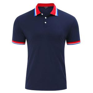 Мужская поло с коротким рукавом и воротником на пуговицах Clearflower, Navy Blue