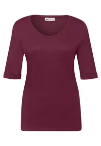 STREET ONE Футболка в темно-красном цвете