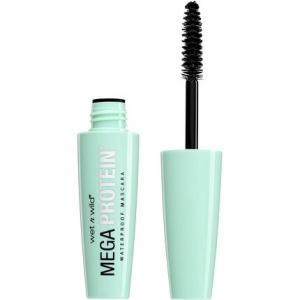 Водостойкая тушь Wet N Wild Mega Protein для придания объема и объема с мягкой спиральной щеточкой и формулой быстрого наслаивания для здорового вида ресниц, устойчивых к размазыванию, очень черного цвета, один размер, Wetn Wild