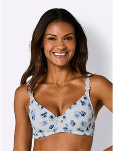 Бюстгальтер на косточках с белым и темно-синим принтом WITT WEIDEN