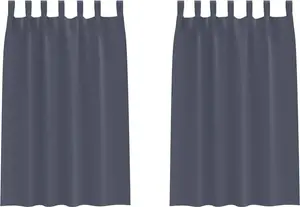 Плотные шторы с кольцами, 2 шт., антрацит, 175 x 140 см vidaXL