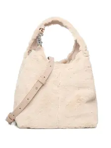 Сумка на плечо с мехом Coccinelle, нейтральный