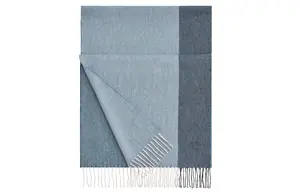 Шерстяной шарф унисекс синий HERMES