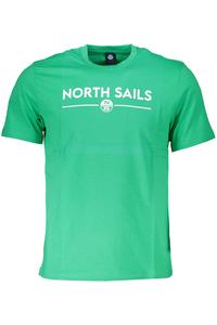 Мужская футболка North Sails хлопковая с белым принтом, зеленый