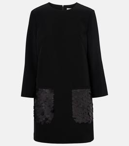 Биксио мини-платье из сатиновой ткани с пайетками Joseph, Black