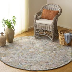 Ковер SAFAVIEH, 183 x 183 см, Marquee Collection, круглый, Green & Ivory, ручной работы, идеально для гостиной, спальни, столовой (MRQ103Y)