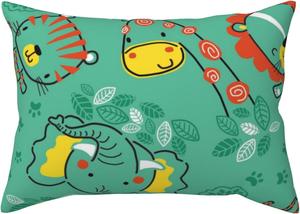 Pevtufa Чехлы на подушки с принтом животных в джунглях и клапаном-конвертом Funny Animals in Jungle
