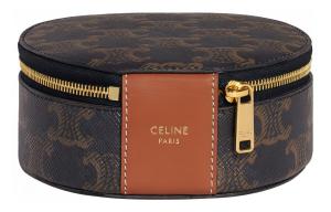 Кожаный футляр и сумка для хранения Triomphe из натуральной коровьей кожи, женский цвет, оттенок «рыжий» Celine, basic set (bag+dust bag)