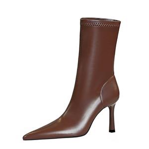 Dunnu Черно-коричневые женские ботильоны без подкладки, цвет Dark Brown, Unlined