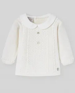 Детский вязаный жакет с фактурой коллекция Paz Paz Rodríguez, пастельно-розовый