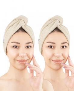 Набор полотенец American Soft Linen для сушки волос в упаковке, 2 шт, бежевый