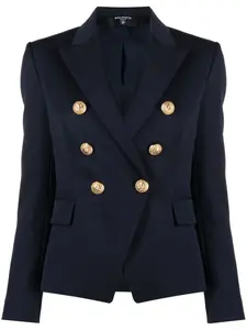 Двубортный блейзер с заостренными лацканами BALMAIN, синий