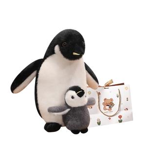 Милые плюшевые куклы мама и малыш пингвин высота 28см/38см/50см OU DI PIG