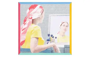 HERMES Шёлковый платок, Blue/Rose/Tawny