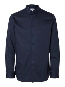 Рубашка Slim Fit на пуговицах SELECTED, ночной синий