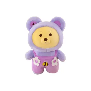 Очаровательный милый ремешок плюшевая кукла медвежонок с цветами высота 25cm/35cm/45cm FGHGF, фиолетовый