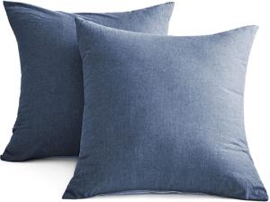 Комплект наволочек Soulful, 2 предмета, 80x80 см, синий деним