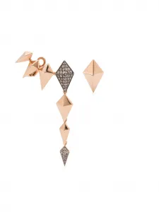 Непарные серьги из розового золота с бриллиантами Anapsara, розовый