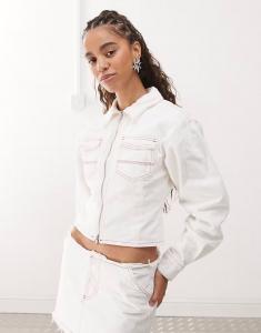 COLLUSION приталенная джинсовая куртка цвета экрю