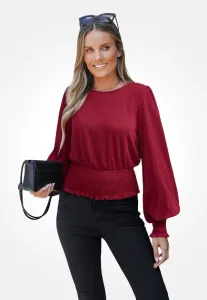 Элегантная блузка с текстурной сборкой Cupshe, Red