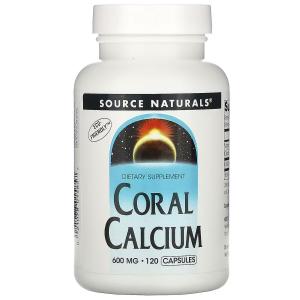 Source Naturals, коралловый кальций, 600 мг, 120 капсул