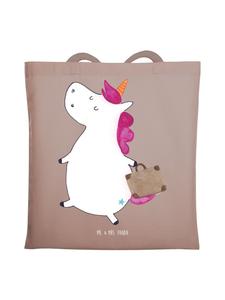 Mr. & Mrs. Panda Сумка-шоппер с изображением единорога, чемодан без надписи, пастельно-коричневого цвета