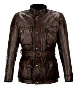 Кожаная куртка Trialmaster Pro Belstaff, черный/коричневый