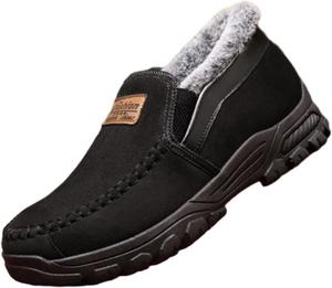 Мужские зимние снежные ботинки, утепленные толстым ворсистым мехом, теплые, на мягкой подошве, для повседневной прогулки на улице, противоскользящие Zplmide, черный