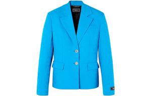 VERSACE Жаккардовый приталенный блазер, Blue