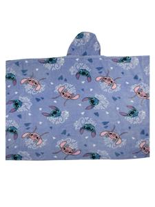 Детское одеяло с капюшоном Лило и Стич - мягкое и теплое, фиолетового цвета Lilo & Stitch