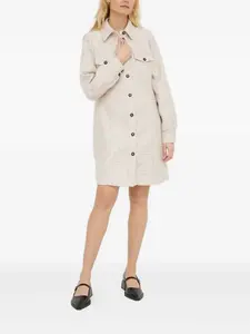 Твидовое платье-рубашка мини Bruuns Bazaar, нейтральный