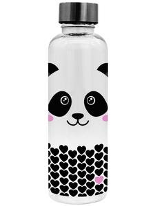 Geda Labels Бутылка для напитков с изображением мордочки панды, черная, 500 мл