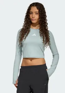 Укороченный топ с длинными рукавами в стиле techfit для подростков Adidas Performance, Sage/White